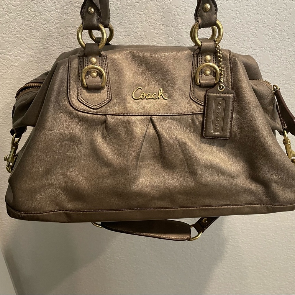 Coach Metallic Brown Satchel